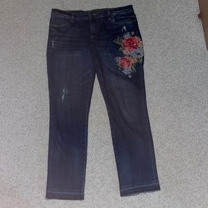Kut from the Kloth floral embroidered jeans